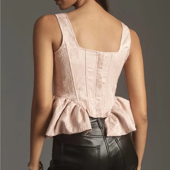 Anthropologie Siempre the Label Corset side peplum top - Picture 2 of 8